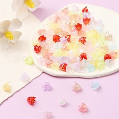 6-Petal Imitation Jelly Acrylic Bead Caps&nbsp;JACR-FS0001-02
