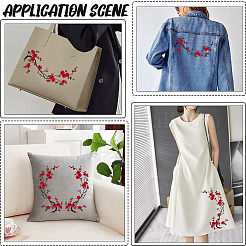 4Pcs Plum Blossom Polyester Embroidery Cloth Sew on Appliques&nbsp;PATC-CY0001-58A
