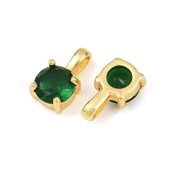 Brass Pave Glass Charms&nbsp;KK-K340-46G-01