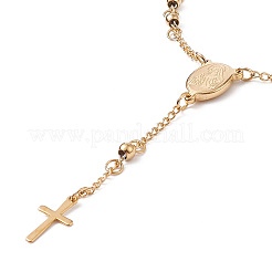 Rosary Bead Bracelets with Cross&nbsp;LS-BJEW-E282-02G