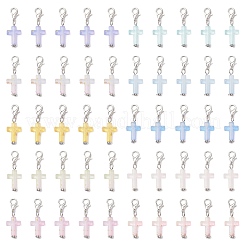 Plastic Cross Pendant Decorations&nbsp;HJEW-JM04519