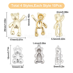 40Pcs 4 Style Alloy Pendants&nbsp;FIND-SC0003-16