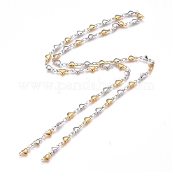 304 Stainless Steel Heart Link Chains&nbsp;STAS-D233-18GP