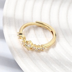Brass Micro Pave Cubic Zirconia Finger Rings for Women&nbsp;CU-CBAE7DF-14G-03