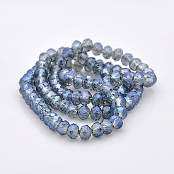 Full Rainbow Plated Faceted Rondelle Glass Beads Strands&nbsp;GLAA-A024D-FR03