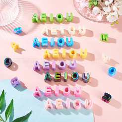 50Pcs 5 Styles UV Plating Opaque Acrylic Beads&nbsp;PACR-TA0001-31G