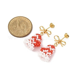 Christmas Glove Brass Dangle Stud Earrings&nbsp;EJEW-MZ00497