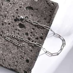 Tarnish Resistant 304 Stainless Steel Paperclip Chain Bracelet for Men Women&nbsp;BJEW-E031-03P-05