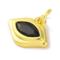 Rack Plating Brass Micro Pave Cubic Zirconia Charms&nbsp;KK-F881-04G-02