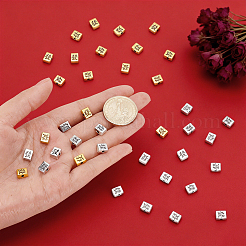 100Pcs 2 Colors Tibetan Style Zinc Alloy Beads&nbsp;FIND-NB0007-52