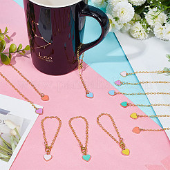 Heart Alloy Enamel Cup Pendant Decorations&nbsp;HJEW-AB00486