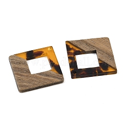 Transparwnt Resin & Walnut Wood Pendants&nbsp;RESI-I354-03H