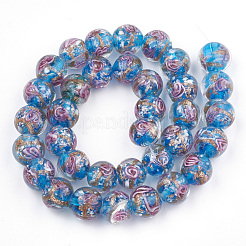 Handmade Gold Sand Lampwork Beads&nbsp;LAMP-T006-08E