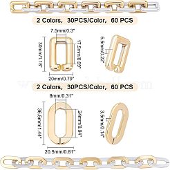 120Pcs 4 Style CCB Plastic Linking Rings&nbsp;CCB-FH0001-09