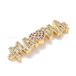 Mother's Day Brass Micro Pave Cubic Zirconia Links&nbsp;KK-T084-03B-G