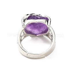 Natural Amethyst Adjustable Rings&nbsp;RJEW-P043-03P-17