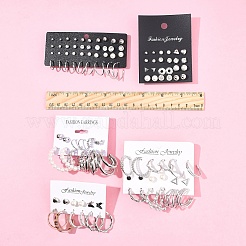 5 Sets 5 Styles Alloy & Plastic Pearl & Acrylic & Rhinestone Earring Sets&nbsp;EJEW-FS0001-24