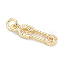 Brass Micro Pave Clear Cubic Zirconia Pendants&nbsp;ZIRC-B010-40G