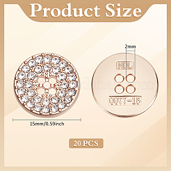 20Pcs 4-Hole Alloy Buttons&nbsp;BUTT-MA0001-09A