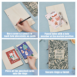 Wooden 2-Ring Loose Leaf Binder Postcard Phote Album Cover&nbsp;DIY-WH0547-065