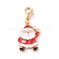 Christmas Theme Light Gold  Alloy Enamel Pendants&nbsp;HJEW-JM00470