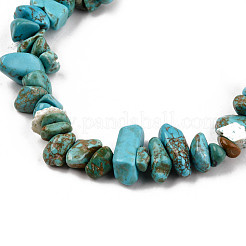 Unisex Chip Synthetic Turquoise(Dyed) Beaded Stretch Bracelets&nbsp;BJEW-S143-05