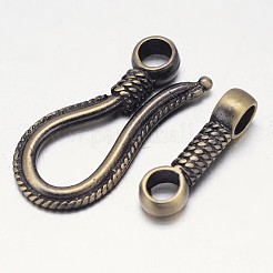 Rack Plating Brass Hook and S-Hook Clasps&nbsp;KK-E739-11AB-NF