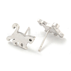 Rack Plated Monkey Brass Micro Pave Clear Cubic Zirconia Stud Earrings for Women&nbsp;EJEW-Z048-07P