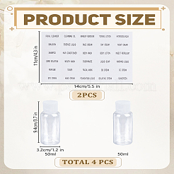 4Pcs 50ml Transparent PET Plastic Flip Top Cap Bottles&nbsp;MRMJ-LP0001-31
