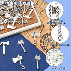 50Pcs 5 Styles Tibetan Style Zinc Alloy Pendants&nbsp;TIBEP-CJ0003-56