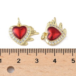 Brass Micro Pave Cubic Zirconia Pendants with Enamel&nbsp;KK-Q039-01G