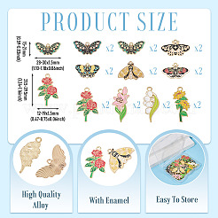 20Pcs 10 Styles Alloy Enamel Pendants&nbsp;ENAM-TA0003-44