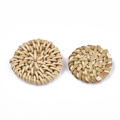 Handmade Reed Cane/Rattan Woven Beads&nbsp;WOVE-T006-131B