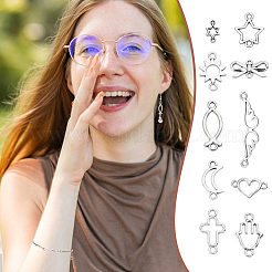 120Pcs 12 Styles Tibetan Style Alloy Links Connector Charms&nbsp;FIND-GA0005-51