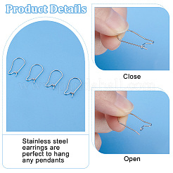 304 Stainless Steel Hoop Earrings Findings Kidney Ear Wires&nbsp;STAS-PH0002-23P