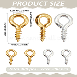 400Pcs 2 Colors Iron Screw Eye Pin Peg Bails&nbsp;FIND-LP0009-70