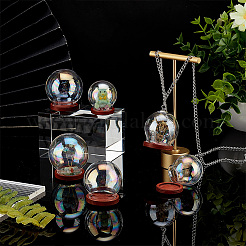6 Sets 3 Style Iridescent Glass Dome Cover&nbsp;DJEW-PH0001-26B
