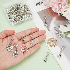 Flower Tibetan Style Alloy Pendant Decorations&nbsp;HJEW-AB00683