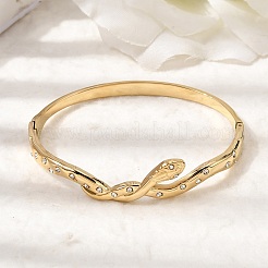 304 Stainless Steel Rhinestone Hinged Bangles for Women&nbsp;BJEW-B168-17G