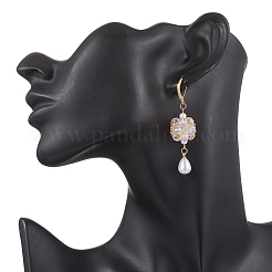 Glass Teardrop Leverback Earrings&nbsp;EJEW-MZ00531-03