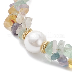 Natural Fluorite Chip Beaded Bracelets for Women&nbsp;BJEW-JB12306-02