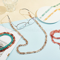 6 Strands 6 Colors Acrylic Curb Chains&nbsp;SACR-PH0002-12