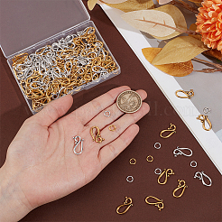 100 Sets 2 Colors Tibetan Style Hook and Eye Clasps&nbsp;FIND-PH0025-84