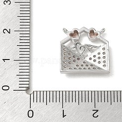 Brass Micro Pave Clear Cubic Zirconia Pendants&nbsp;CU-CBA4231-06A-P