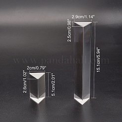 2Pcs 2 Style  Glass Triple Prism&nbsp;GLAA-GA0001-16