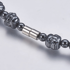 Non-magnetic Synthetic Hematite Mala Beads Necklaces&nbsp;NJEW-K096-10C