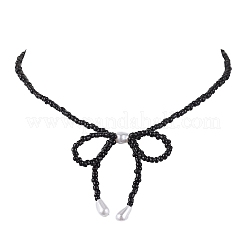 Bowknot 304 Stainless Steel Necklaces&nbsp;NJEW-JN04670-02