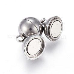 Tarnish Resistant 201 Stainless Steel Magnetic Clasps with Loops&nbsp;STAS-K200-03P-A