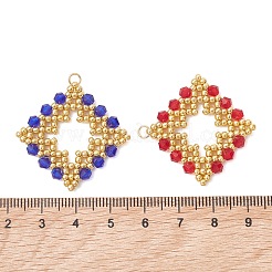 3Pcs Glass Seed Beaded Pendants&nbsp;PALLOY-MZ01286