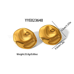 Vintage 304 Stainless Steel Flat Round Earrings for Women&nbsp;SU5011-2